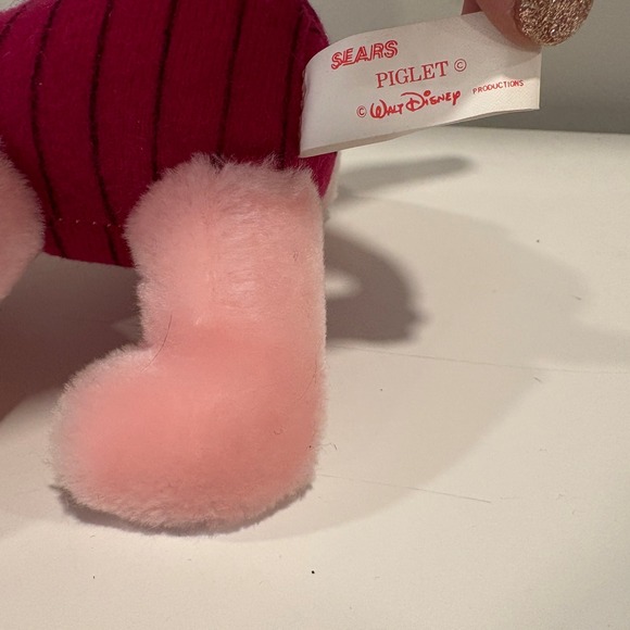 Vintage 1991 Sears Piglet Plush Christmas Holiday‎ Disney Beanbag Toy - Picture 5 of 12